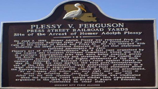 Homer Plessy vs Ferguson Marker in Lousiana