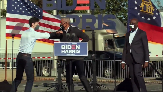 Jon Ossoff, Reverend Raphael Warnock  and Former US President Barack Obama  campaigning in 2020 US Elections