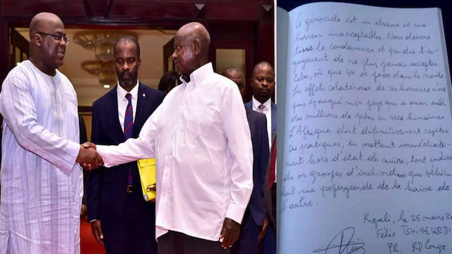 Félix Tshisekedi and Yoweri Museveni in Kigali, Rwanda, March, 2019