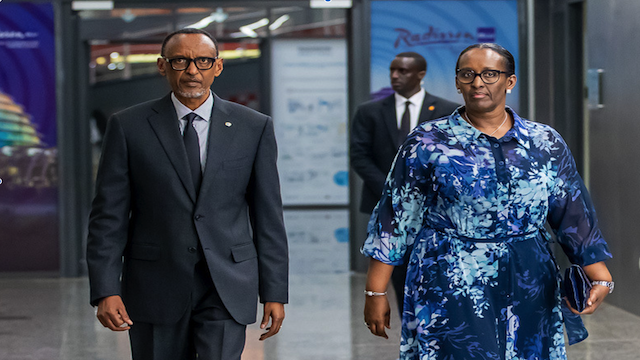 Paul Kagame and Wife Jeannette in Kigali in February  8,  2023