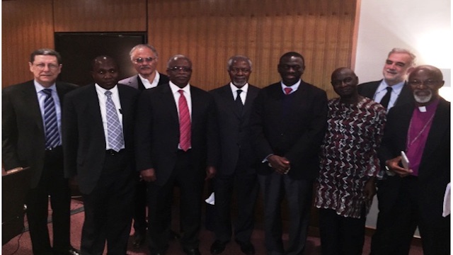 Ugandan Opposition Leaders: Amama Mbabazi and Kizza Besigye with for UN Secretary General Koffi Annan in London