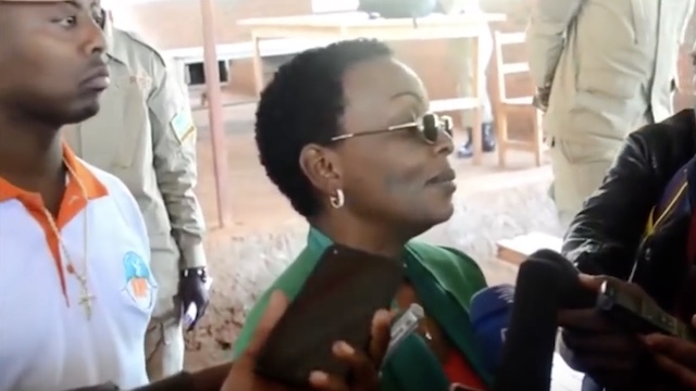 Victoire Ingabire (center)  and Kizito Mihigo (left), at their release on Sep 15, 2018