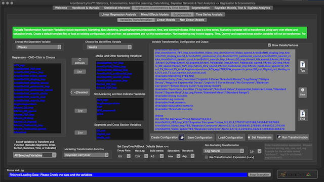 AroniSmartIntelligence™ 9.x with  General Non Linear Models